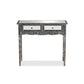 Baxton Studio Wycliff Industrial Glam and Luxe Silver Finished Metal and Mirrored Glass 2-Drawer Console Table | Console Tables | Modishstore - 3