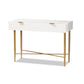 Baxton Studio Galia Modern and Contemporary White Finished Wood and Gold Metal 1-Drawer Console Table | Console Tables | Modishstore - 3