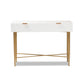 Baxton Studio Galia Modern and Contemporary White Finished Wood and Gold Metal 1-Drawer Console Table | Console Tables | Modishstore - 4