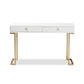 Baxton Studio Beagan Modern and Contemporary White Finished Wood and Gold Metal 2-Drawer Console Table | Console Tables | Modishstore - 4