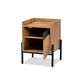 Baxton Studio Tasman Modern and Contemporary Industrial Natural Brown Finished Wood and Black Metal End Table | End Tables | Modishstore - 3