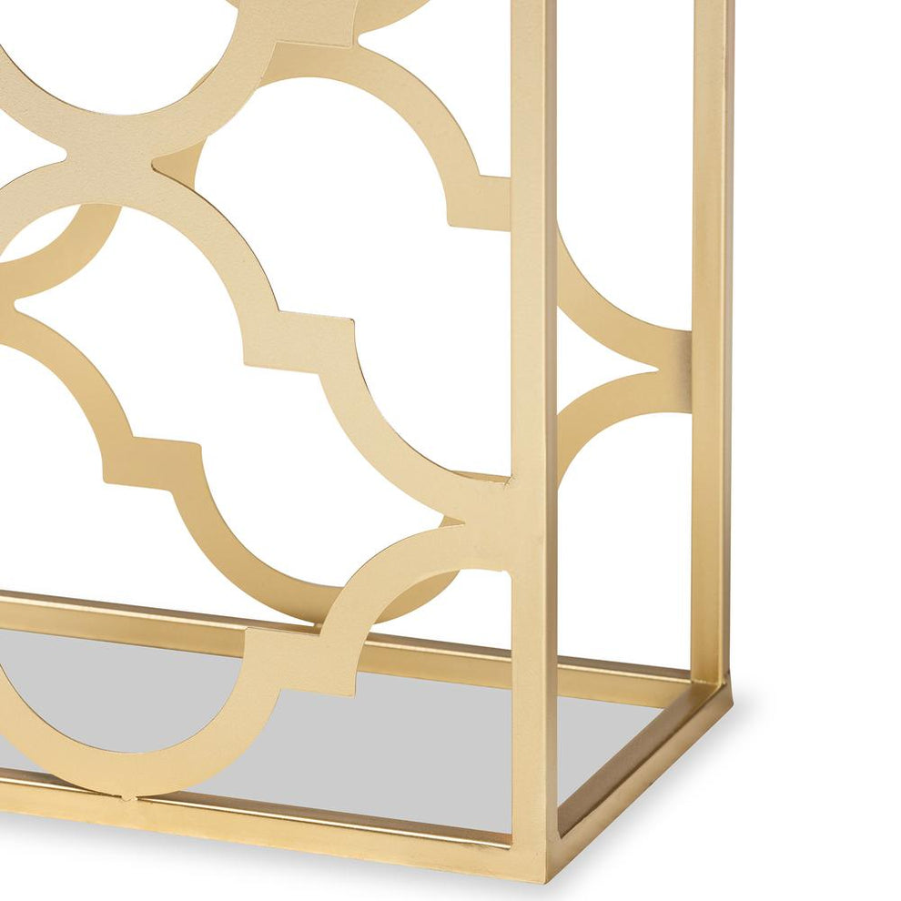 Baxton Studio Calanthe Modern and Contemporary Gold Finished Metal Console Table with Marble Tabletop | Console Tables | Modishstore - 4