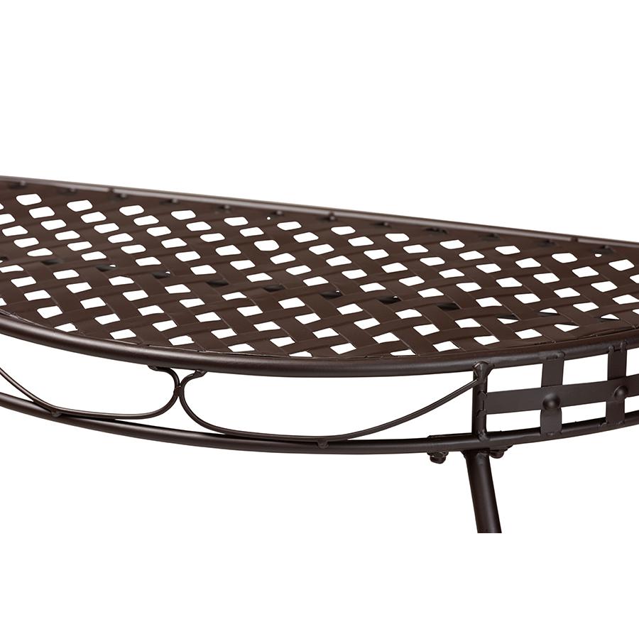 Baxton Studio Laraine Modern and Contemporary Black Metal Outdoor Console Table | Outdoor Tables | Modishstore - 4