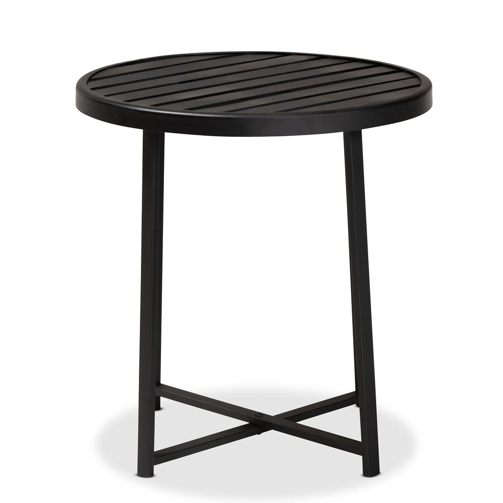 Baxton Studio Sadiya Modern Industrial Black Finished Metal Outdoor Side Table | Outdoor Tables | Modishstore - 2