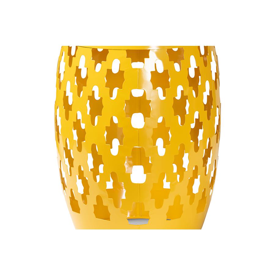 Baxton Studio Branson Modern and Contemporary Yellow Finished Metal Outdoor Side Table | Outdoor Tables | Modishstore - 2