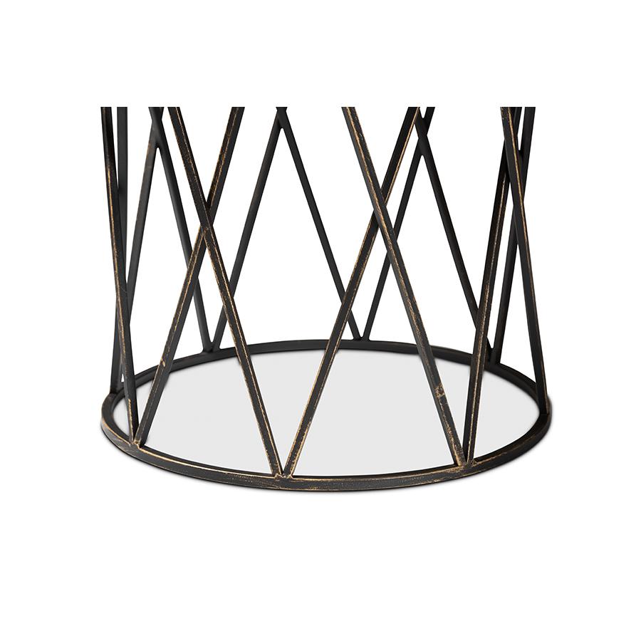 Baxton Studio Finnick Modern Industrial Antique Black finished Metal End Table | End Tables | Modishstore - 3