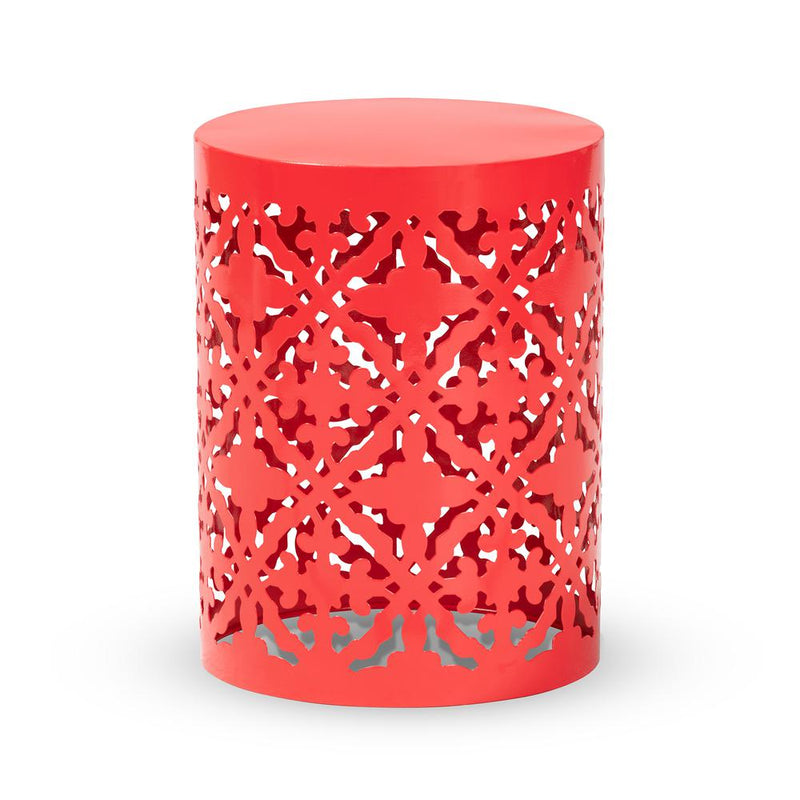 Baxton Studio Jamila Modern and Contemporary Red Finished metal Outdoor Side Table | Outdoor Tables | Modishstore
