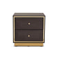 Baxton Studio Cormac Mid-Century Modern Transitional Dark Brown Finished Wood and Gold Metal 2-Drawer Nightstand | Nightstands | Modishstore - 3