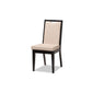 Baxton Studio Rosa Modern and Contemporary Sand Fabric Upholstered and Dark Brown Finished Wood 7-Piece Dining Set | Dining Sets | Modishstore - 3