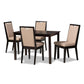 Baxton Studio Rosa Modern and Contemporary Sand Fabric Upholstered and Dark Brown Finished Wood 5-Piece Dining Set | Dining Sets | Modishstore - 2
