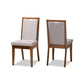Baxton Studio Octavia Modern and Contemporary Grey Fabric Upholstered and Walnut Brown Finished Wood 2-Piece Dining Chair Set | Dining Chairs | Modishstore - 2