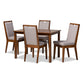 Baxton Studio Rosa Modern and Contemporary Grey Fabric Upholstered and Walnut Brown Finished Wood 5-Piece Dining Set | Dining Sets | Modishstore - 2