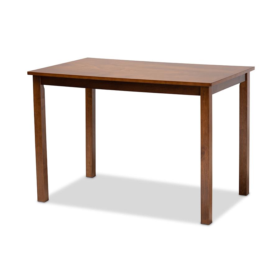 Baxton Studio Rosa Modern and Contemporary Grey Fabric Upholstered and Walnut Brown Finished Wood 5-Piece Dining Set | Dining Sets | Modishstore - 4