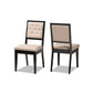 Baxton Studio Gideon Modern and Contemporary Sand Fabric Upholstered and Dark Brown Finished Wood 2-Piece Dining Chair Set | Dining Chairs | Modishstore - 2