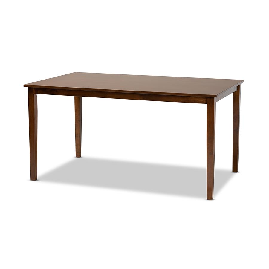 Baxton Studio Suvi Modern and Contemporary Grey Fabric Upholstered and Walnut Brown Finished Wood 7-Piece Dining Set | Dining Sets | Modishstore - 4