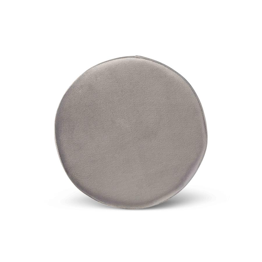 Baxton Studio Chaela Contemporary Glam and Luxe Grey Velvet Fabric Upholstered and Gold Finished Metal Ottoman | Ottomans | Modishstore - 3