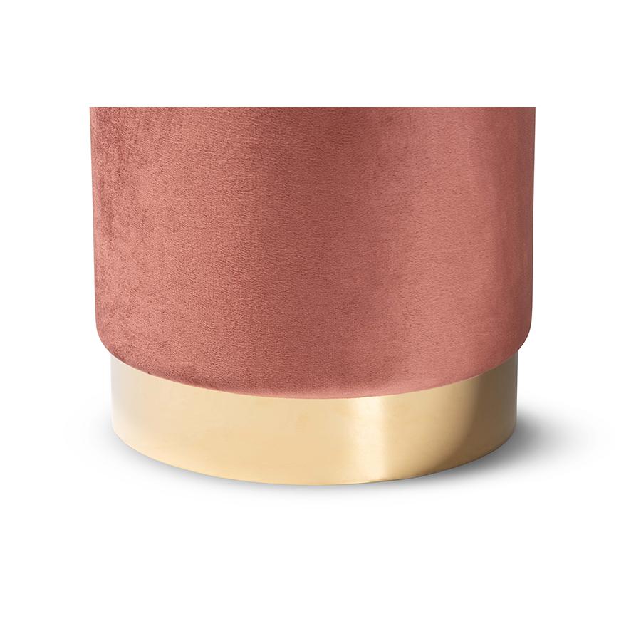 Baxton Studio Chaela Contemporary Glam and Luxe Blush Pink Velvet Fabric Upholstered and Gold Finished Metal Ottoman | Ottomans | Modishstore - 2
