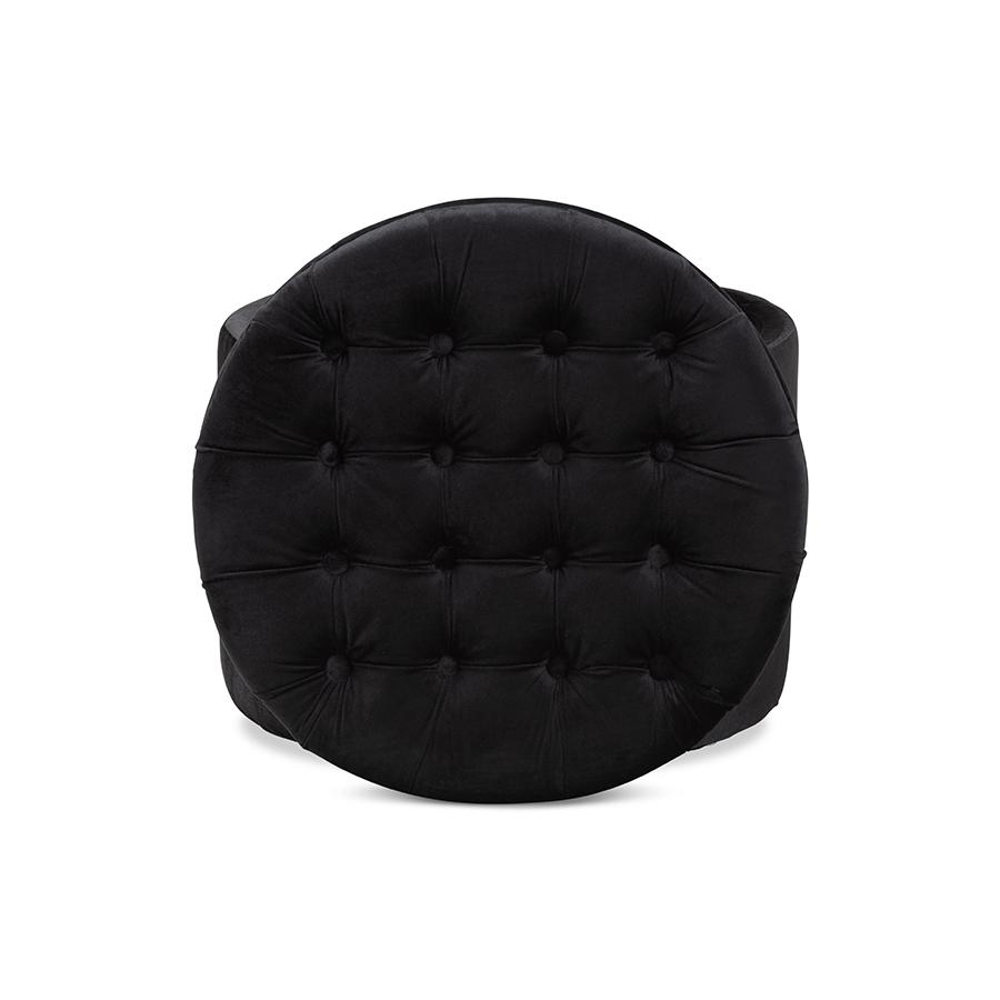 Baxton Studio Livana Contemporary Glam and Luxe Black Velvet Fabric Upholstered Storage Ottoman | Ottomans | Modishstore - 3