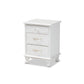 Baxton Studio Layton Classic and Traditional White Finished Wood 3-Drawer Nightstand | Nightstands | Modishstore