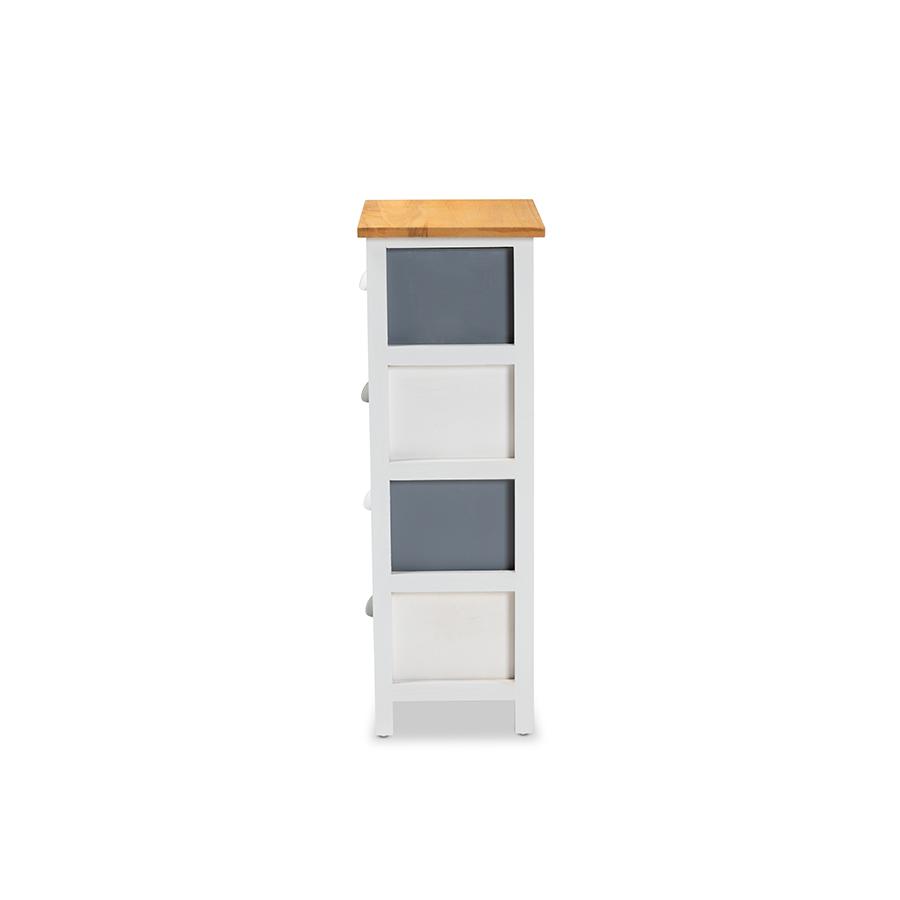 Baxton Studio Calandra Modern and Contemporary Oak Brown and Multi-Colored Wood 4-Drawer Storage Unit | Cabinets | Modishstore - 4