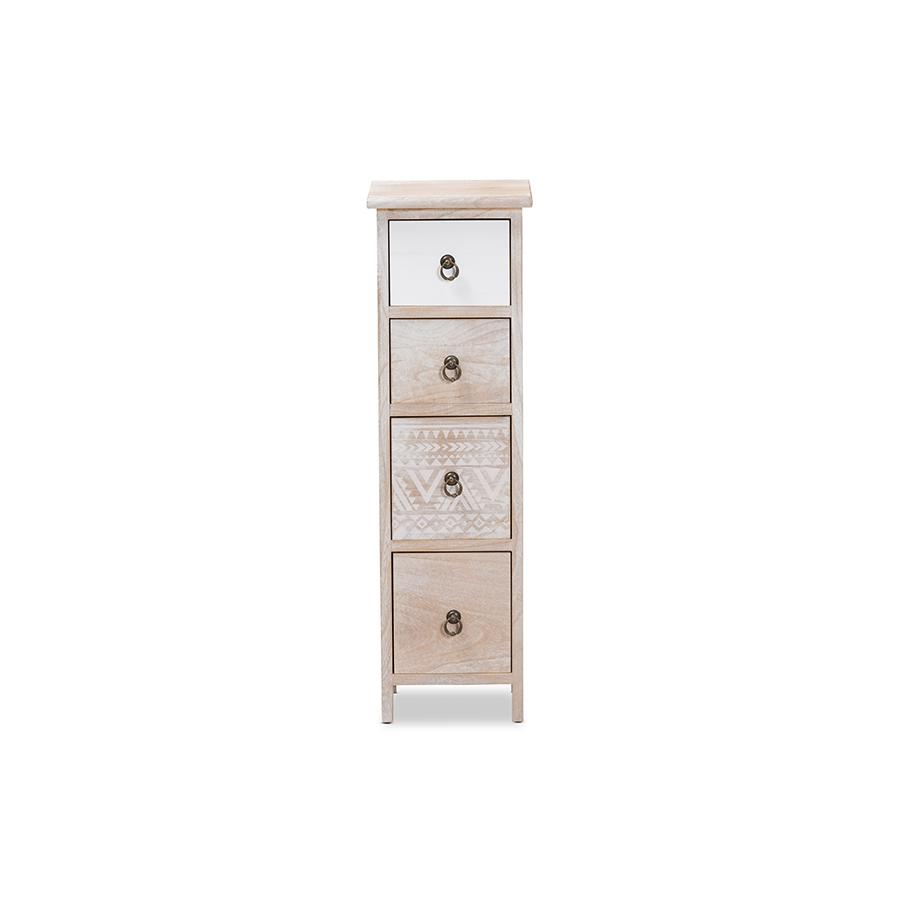 Baxton Studio Seanna Modern and Contemporary Multi-Colored Wood 4-Drawer Storage Unit | Cabinets | Modishstore - 3