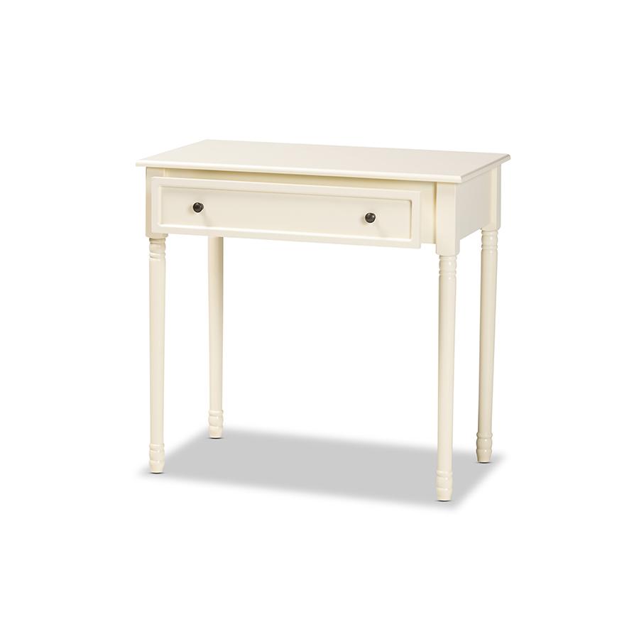 Baxton Studio Mahler Classic and Traditional White Finished Wood 1-Drawer Console Table | Console Tables | Modishstore - 2
