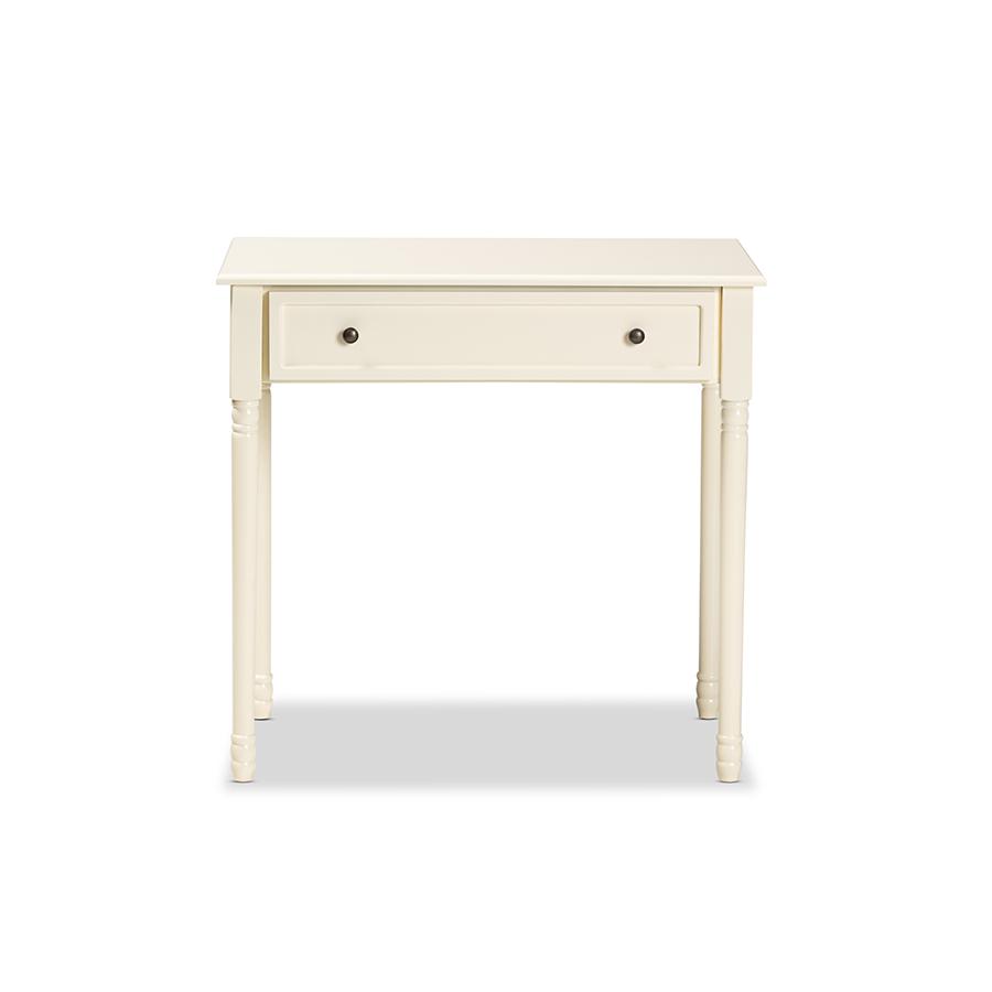 Baxton Studio Mahler Classic and Traditional White Finished Wood 1-Drawer Console Table | Console Tables | Modishstore - 3