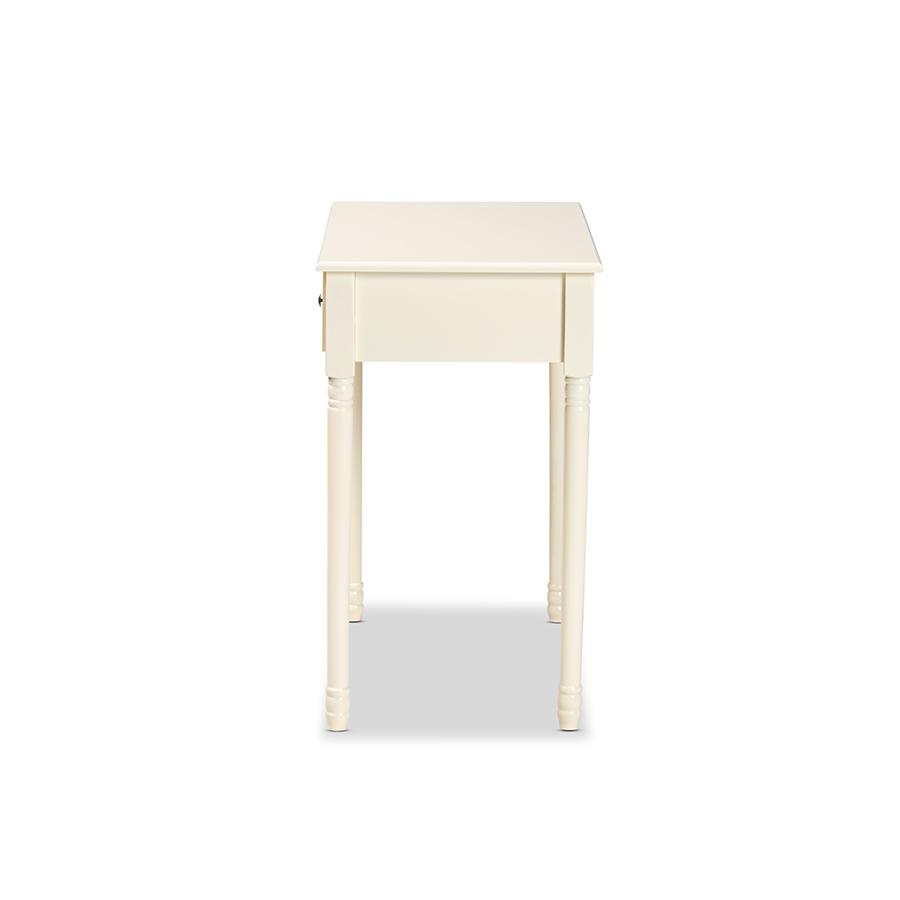 Baxton Studio Mahler Classic and Traditional White Finished Wood 1-Drawer Console Table | Console Tables | Modishstore - 4