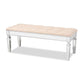 Baxton Studio Hedia Contemporary Glam and Luxe Beige Fabric Upholstered and Silver Finished Wood Accent Bench | Benches | Modishstore