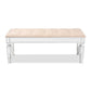 Baxton Studio Hedia Contemporary Glam and Luxe Beige Fabric Upholstered and Silver Finished Wood Accent Bench | Benches | Modishstore - 2