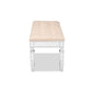 Baxton Studio Hedia Contemporary Glam and Luxe Beige Fabric Upholstered and Silver Finished Wood Accent Bench | Benches | Modishstore - 3