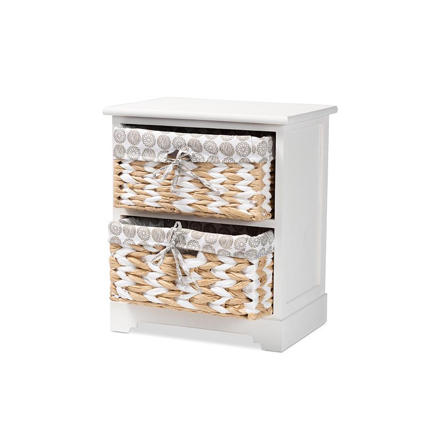 Baxton Studio Rianne Modern Transitional White Finished Wood 2-Basket Storage Unit | Cabinets | Modishstore - 2
