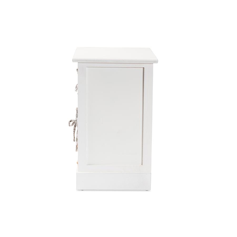 Baxton Studio Rianne Modern Transitional White Finished Wood 2-Basket Storage Unit | Cabinets | Modishstore - 4