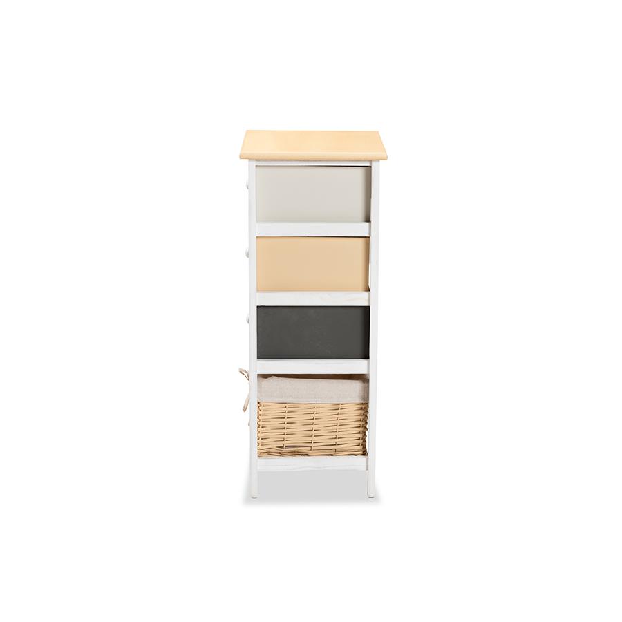 Baxton Studio Adonis Mid-Century Modern Transitional Multi-Colored Wood 3-Drawer Storage Unit with Basket | Cabinets | Modishstore - 4