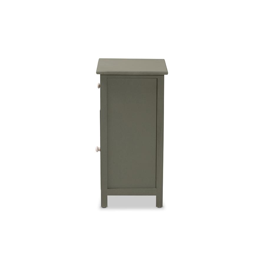 Baxton Studio Barend Mid-Century Modern Two-Tone Grey and Charcoal Finished Wood 1-Drawer Storage Cabinet | Cabinets | Modishstore - 4