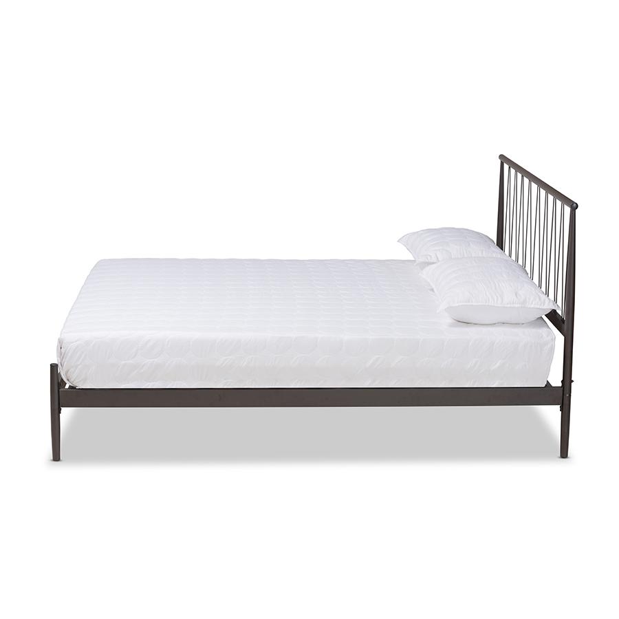 Baxton Studio Samir Modern Industrial Black Finished Metal Full Size Platform Bed | Beds | Modishstore - 3