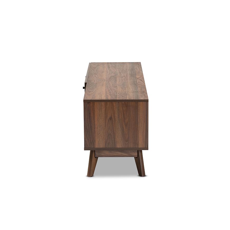 Baxton Studio Hartman Mid-Century Modern Walnut Brown Finished Wood TV Stand | TV Stands | Modishstore - 4