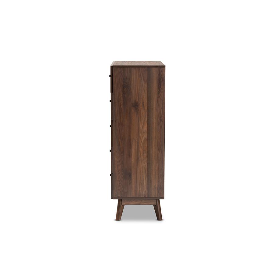 Baxton Studio Hartman Mid-Century Modern Walnut Brown Finished Wood 5-Drawer Storage Chest | Drawers | Modishstore - 4