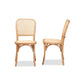 Baxton Studio Neah Mid-Century Modern Brown Woven Rattan and Wood 2-Piece Cane Dining Chair Set | Dining Chairs | Modishstore - 4