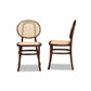 Baxton Studio Garold Mid-Century Modern Brown Woven Rattan and Walnut Brown Wood 2-Piece Cane Dining Chair Set | Dining Chairs | Modishstore - 4