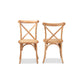 Baxton Studio Tartan Mid-Century Modern Brown Woven Rattan and Wood 2-Piece Dining Chair Set | Dining Chairs | Modishstore - 3