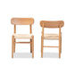 Baxton Studio Raheem Mid-Century Modern Brown Hemp and Wood 2-Piece Dining Chair Set | Dining Chairs | Modishstore - 3