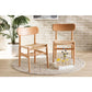 Baxton Studio Raheem Mid-Century Modern Brown Hemp and Wood 2-Piece Dining Chair Set | Dining Chairs | Modishstore
