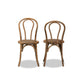 Baxton Studio Dacian Mid-Century Modern Brown Woven Rattan and Walnut Brown Wood 2-Piece Dining Chair Set | Dining Chairs | Modishstore - 3