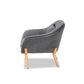 Baxton Studio Valentina Mid-Century Modern Transitional Grey Velvet Fabric Upholstered and Natural Wood Finished Armchair | Armchairs | Modishstore - 4