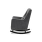 Baxton Studio Elisa Modern and Contemporary Grey Fabric Upholstered and Dark Brown Finished Wood Rocking Chair | Rocking Chairs | Modishstore - 3