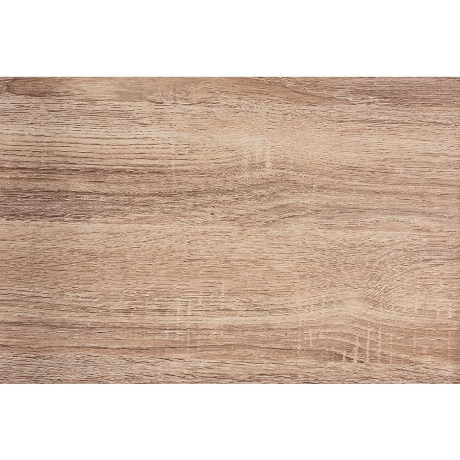 Baxton Studio Overton Modern Industrial Oak Brown Finished Wood and Black Metal End Table | End Tables | Modishstore - 4