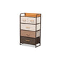 Baxton Studio Volkan Modern Multi-Colored Fabric Upholstered and Black Metak 5-Drawer Storage Cabinet | Cabinets | Modishstore