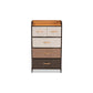 Baxton Studio Volkan Modern Multi-Colored Fabric Upholstered and Black Metak 5-Drawer Storage Cabinet | Cabinets | Modishstore - 4
