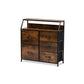 Baxton Studio Jacop Modern Industrial Walnut Brown Finished Wood and Black Metal 5-Drawer Storage Cabinet | Cabinets | Modishstore
